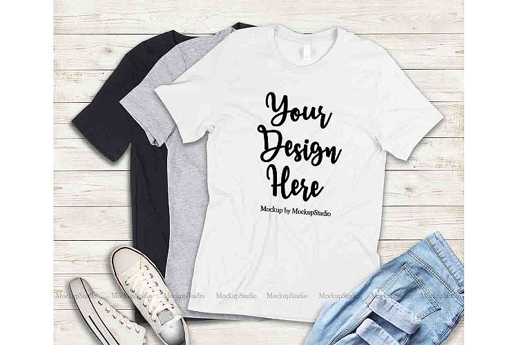 Download Multiple Color T-Shirts Mockup, Bella Canvas 3001 Shirt