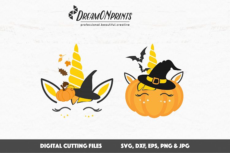 Pumpkin Halloween Unicorn SVG Cut Files