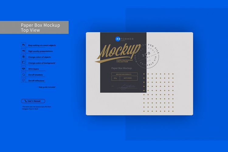 Paper Box Mockup Top View