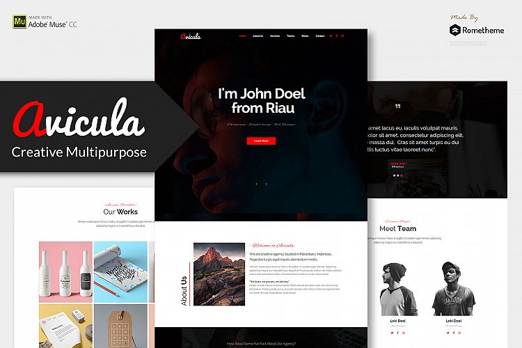 Avicula - Creative Adobe Muse Theme