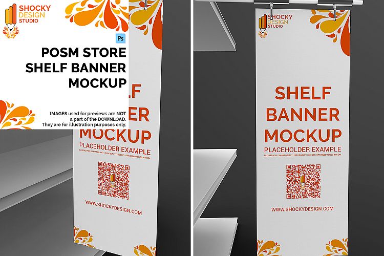 POSM Store Shelf Banner Mockup