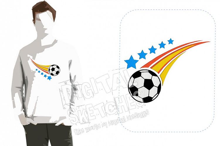Soccer Ball Sport Machine Embroidery Design 4 Sizes