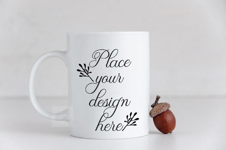 White coffee mug mockup Halloween autumn fall september 11oz