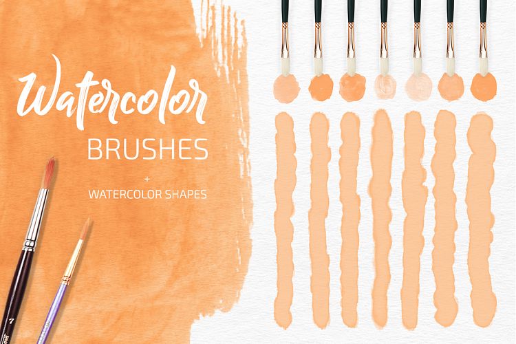 Watercolor Brushes and Shapes