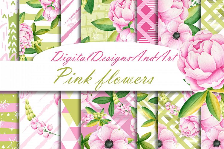 Pink peony pattern