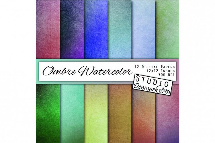 Ombre Watercolor Digital Paper