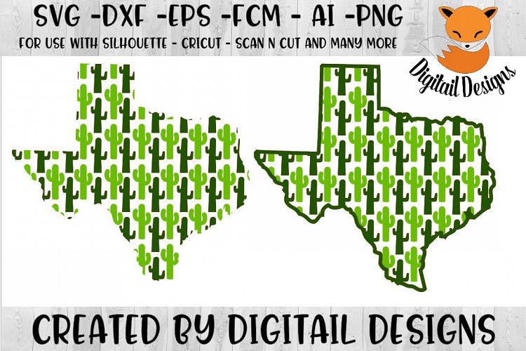 Texas Cactus SVG Cut File For Silhouette - Cricut