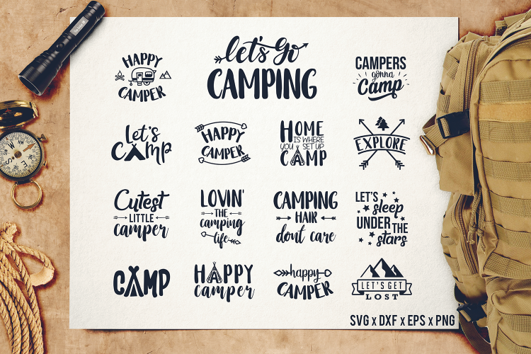 Camper SVG - Camping SVG - Camping Sayings - DXF Cut Files