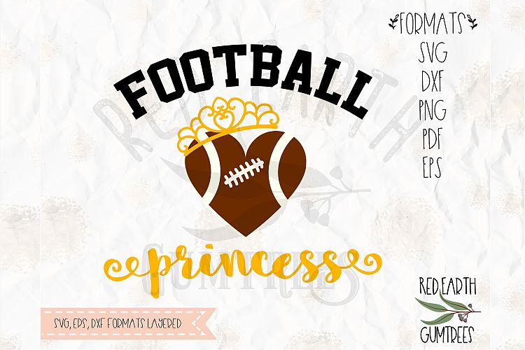 Football princess with crown in SVG,DXF,PNG,EPS,PDF format