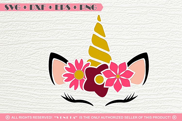 Unicorn | Horn | Flowers | Face |SVG DXF EPS |Cutting File ...