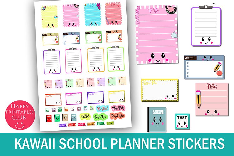 Kawaii School Planner Stickers- School Planner Stickers