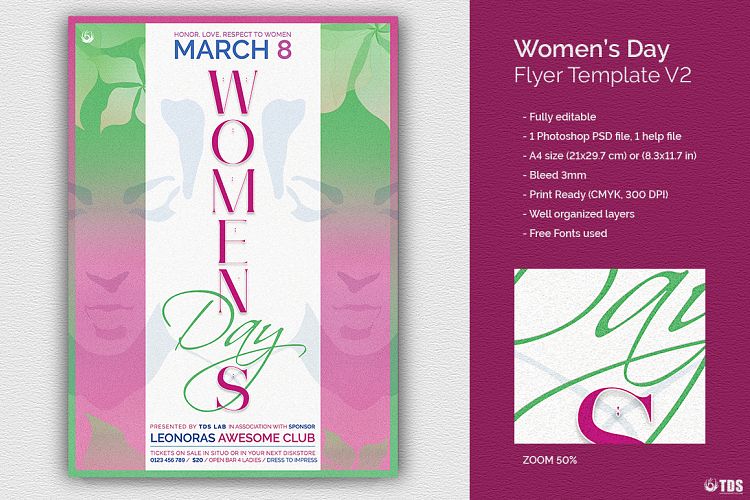 Womens Day Flyer Template V2 example image 1