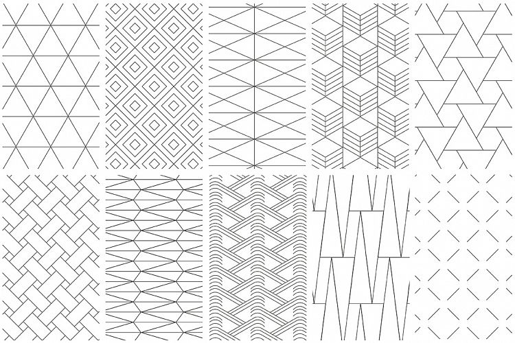 Simple Line Geometric Patterns by Youan | Design Bundles