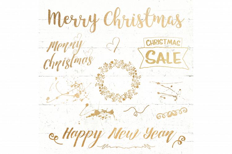 christmas text overlay lettering gold