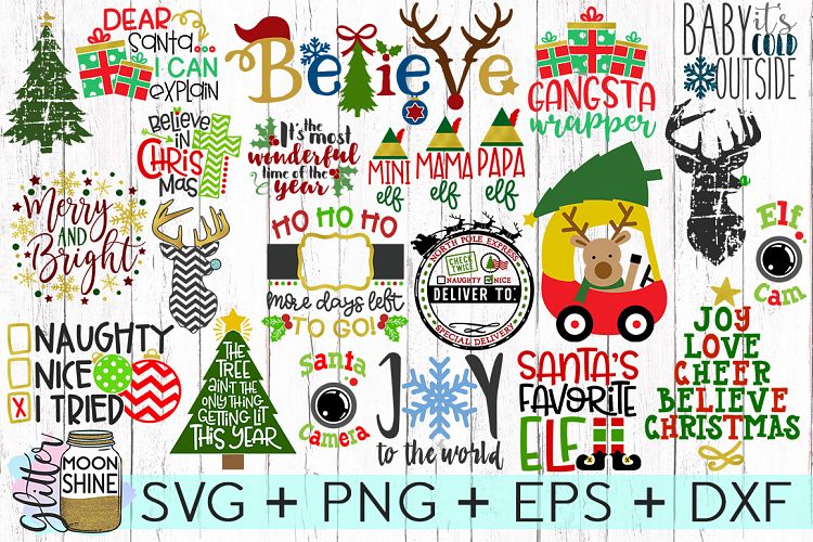 Download HUGE Christmas Bundle SVG DXF PNG EPS Cutting Files