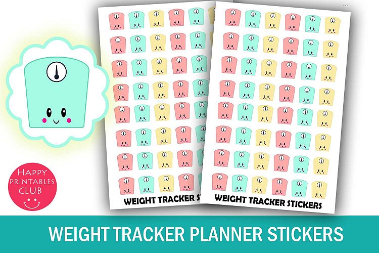 Weight Tracker Planner Stickers- Workout Stickers- Kawaii