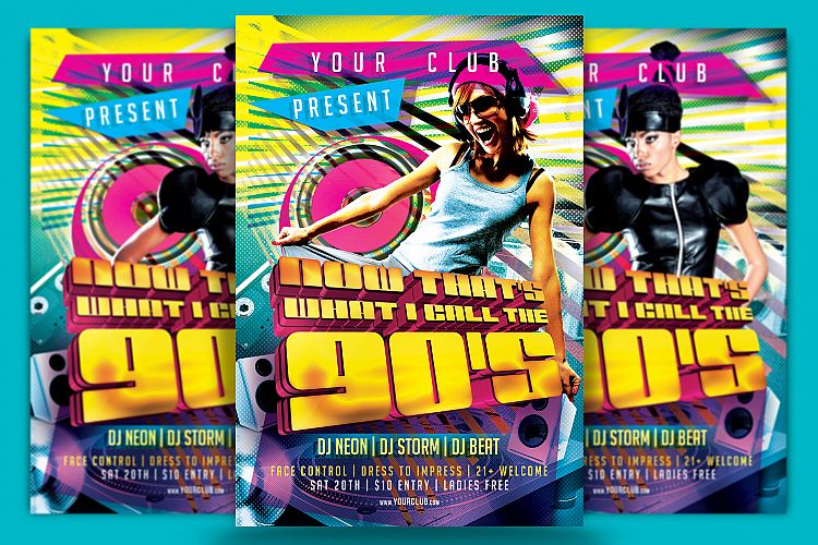 Now Thats What I Call The 90s Flyer Template