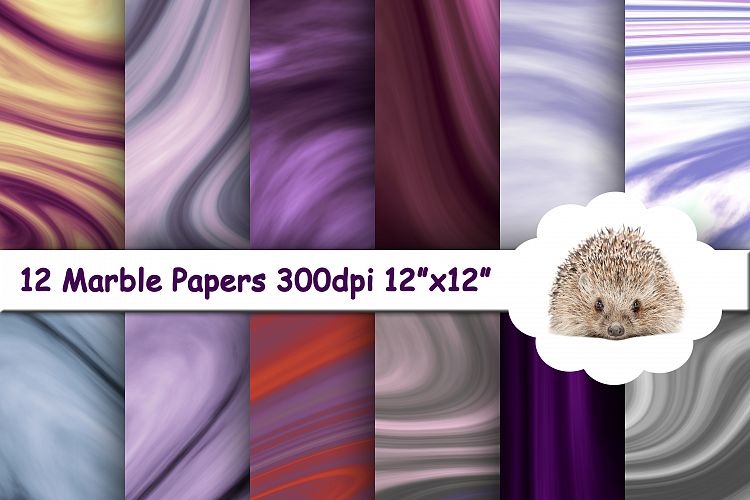 12 Purple Marble Backgrounds / Textures / Digital Papers
