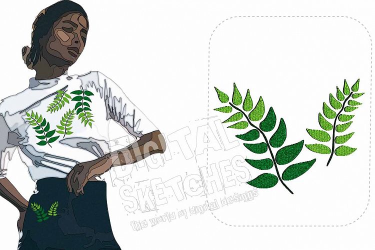 Fern Forest Machine Embroidery Design 2 Sizes