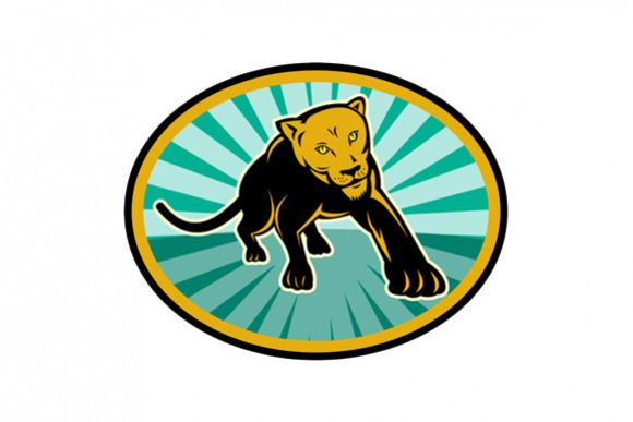 Lioness Big Cat Pouncing Retro example image 1