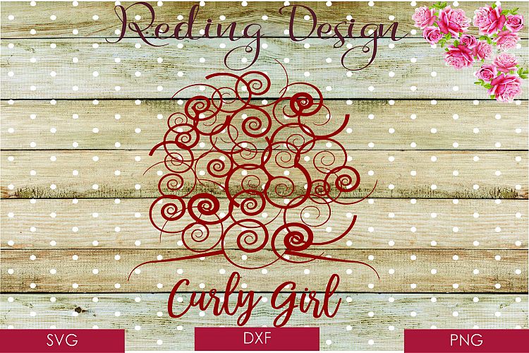 Curly Girl SVG DXF PNG