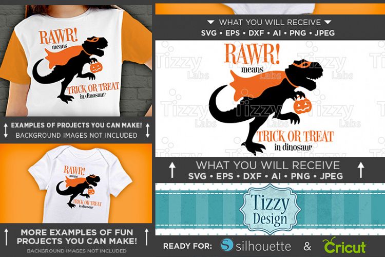 RAWR Means Trick or Treat Svg File - 4026