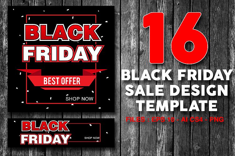 16 Black Friday Sale Banner for online shop, store