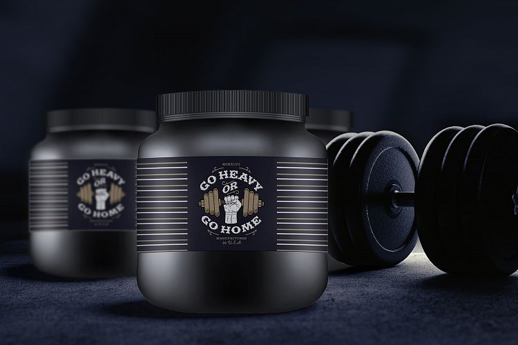 Protein Container, Supplement bottle Mock Up