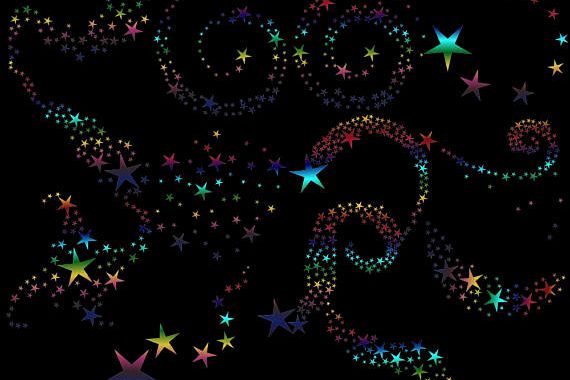 RAinbow Swirling Stars Clipart