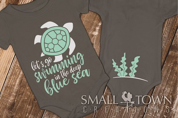 Sea Turtle, Ocean, Sea, baby outfit, SVG - more cut files