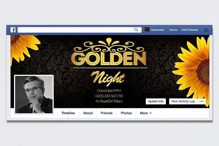 Golden Party Night FB Timeline Cover