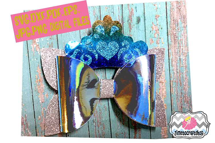 Princess Crown Hair Bow Template