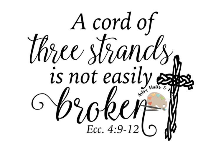 A Cord of three strands is not easily broken svg Ecc 4 9-12
