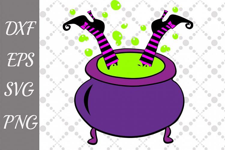 Halloween Svg, WITCH IN CAULDRON, Witch Cauldron Svg