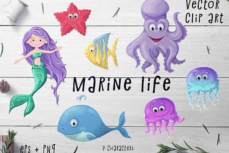 Marine life Set – Vector Clip art