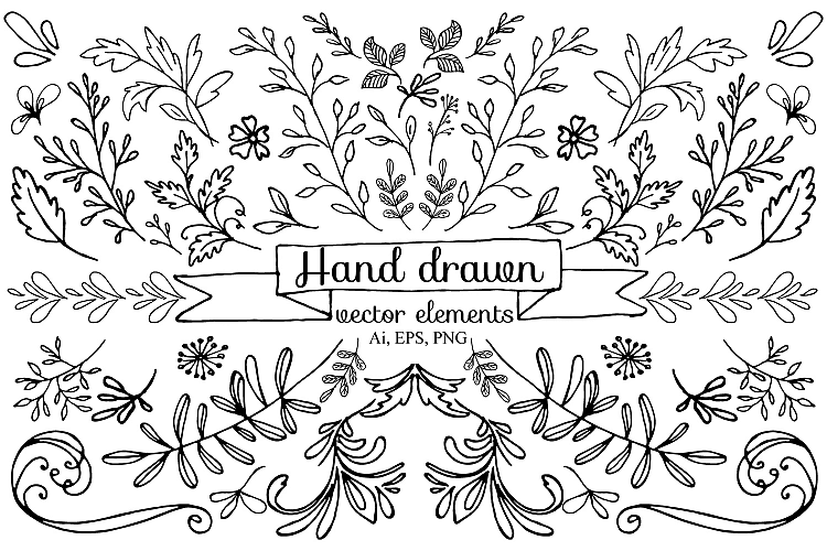 Hand drawn vector elements