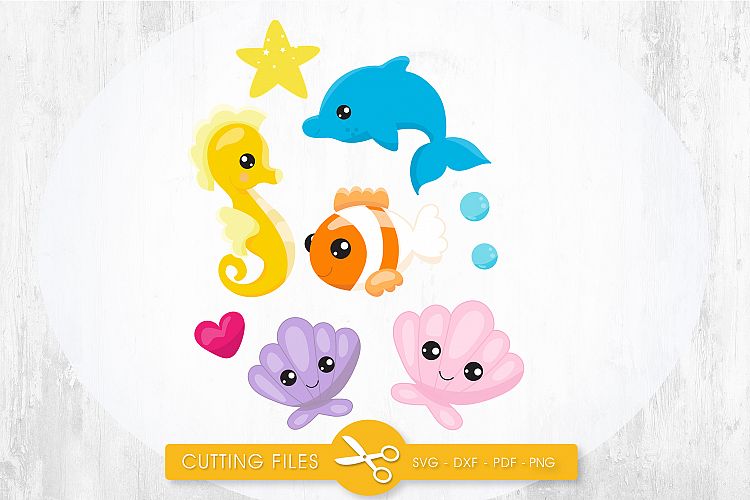 Ocean Friends cutting files svg, dxf, pdf, eps included - cut files for cricut and silhouette - Cutting Files SG