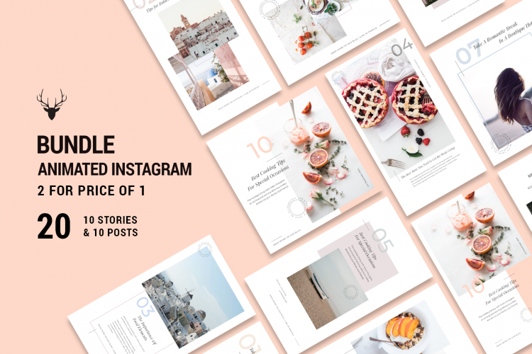 2 for 1 BUNDLE - ANIMATED Instagram Posts & Stories Pack