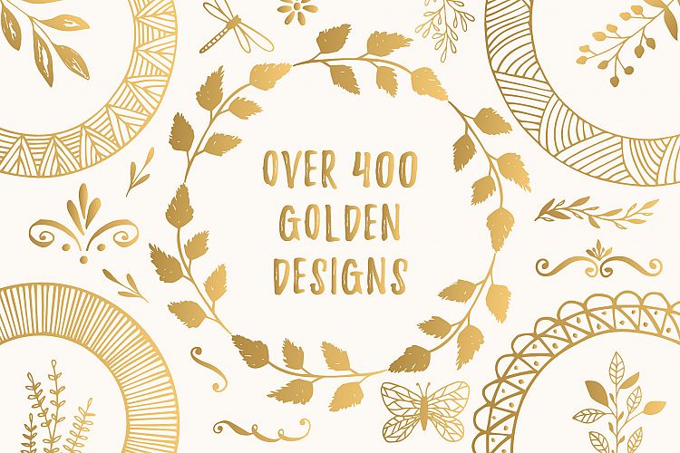 400 Golden Designs Eps & Png