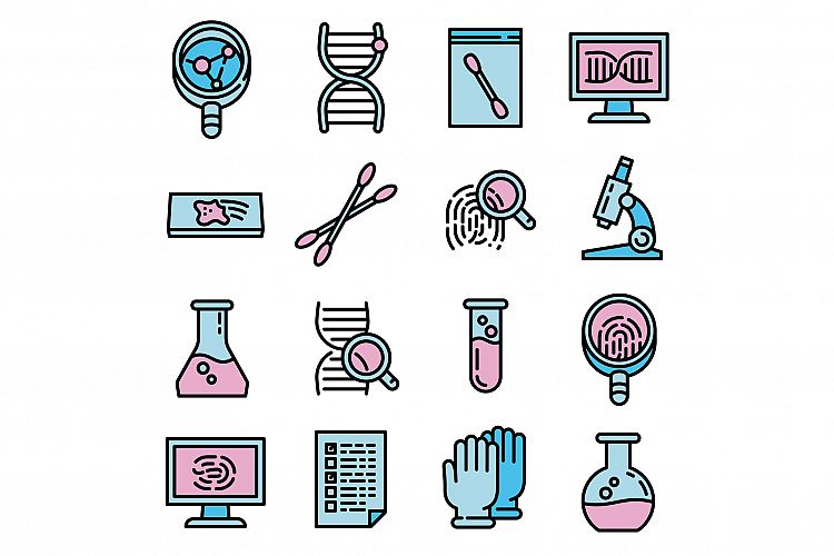 Forensic laboratory icons set, outline style example image 1