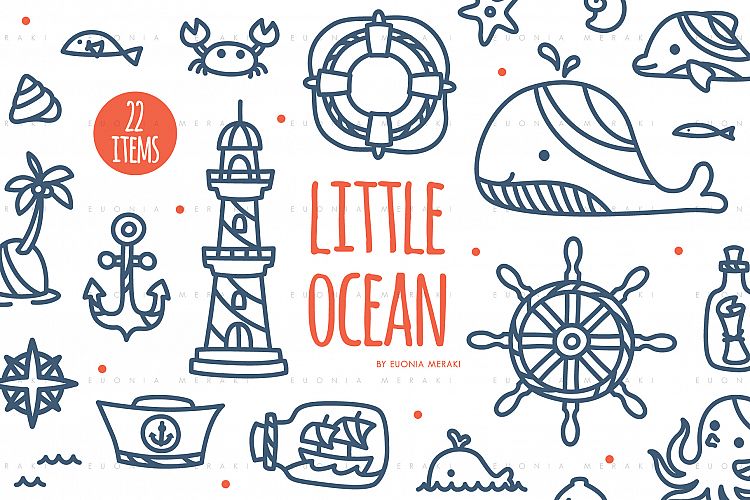 Little Ocean - Cute Summer Beach SVG Cutting file