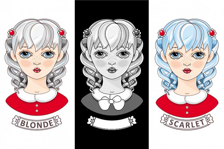 Girl. Avatar. Ash and blue hair. 
