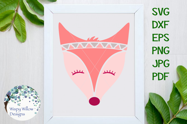 Pink Boho Fox SVG