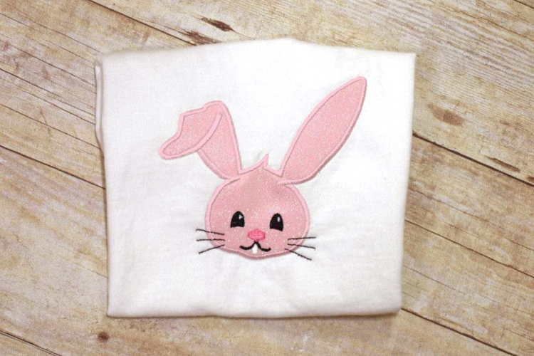 Easter Bunny Face Applique Embroidery Design
