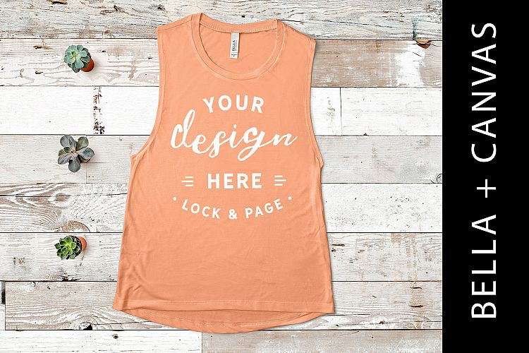 Sunset Bella Canvas 8803 Tank Top Mockup Feminine Flat Lay