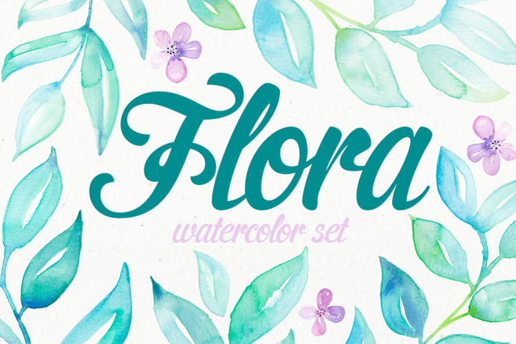 Flora watercolor set