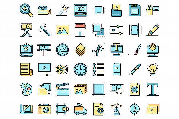 Editor icons set vector flat example image 1