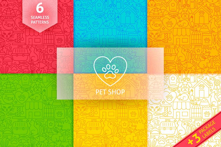 Pet Shop Line Tile Patterns