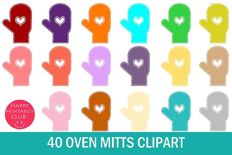 40 Oven Mitts Clipart- Mitten Clipart- Colored Mitten PNG