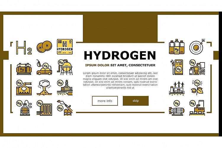 Hydrogen Industry Landing Header Vector example image 1